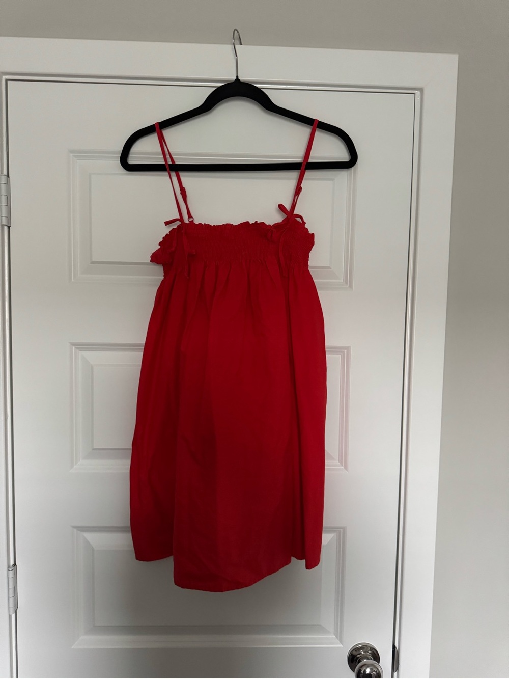 No Boundaries Red Smocked Spaghetti-Strap Dress